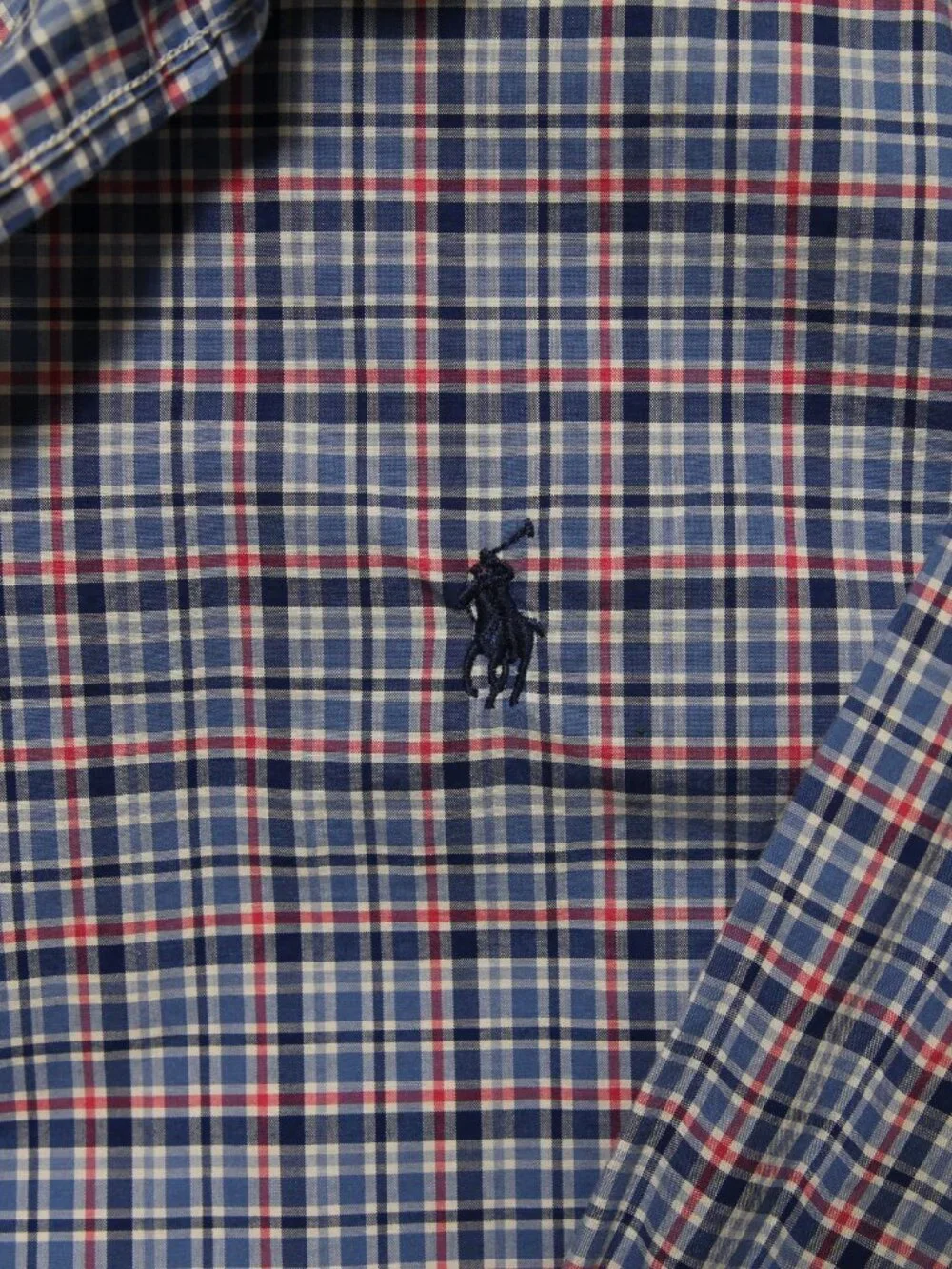 Polo Ralph Lauren Men's Slim Fit Performance Shirt Blue Pink Plaid Long Sleeve S
